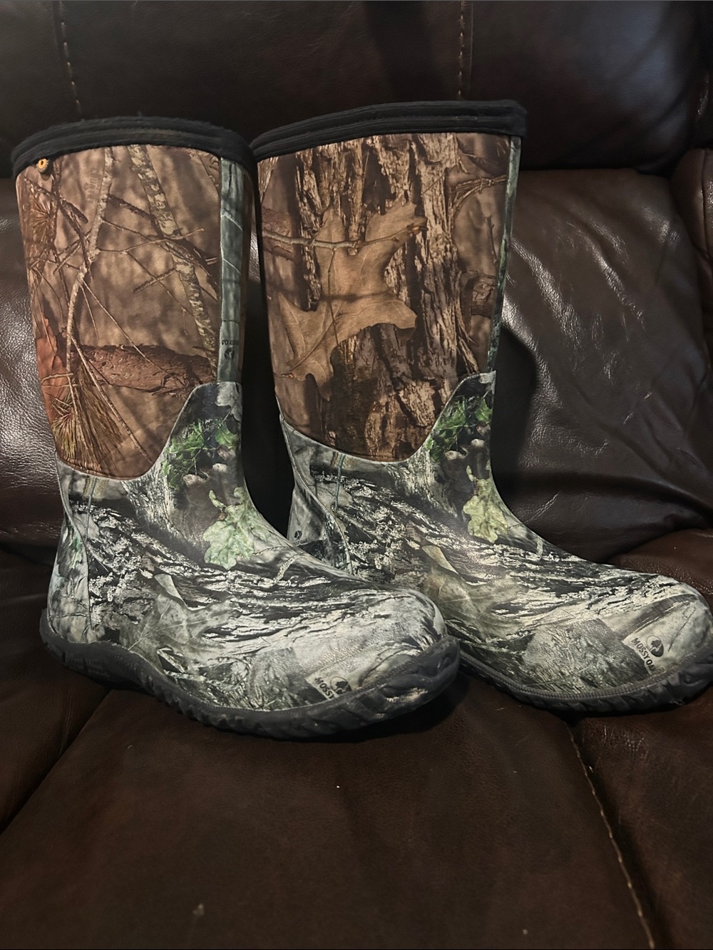 Bogs Youth Realtree Camo Waterproof Boots - Brown/Green/Gray